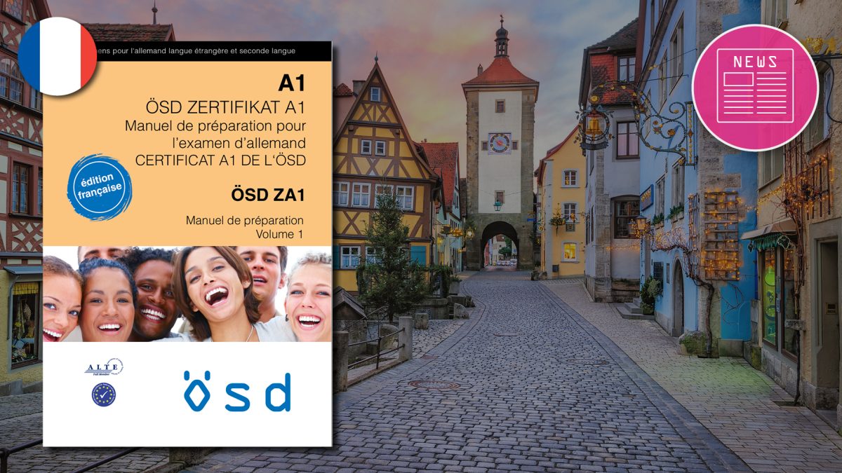 Übungsmaterial für das ÖSD-Zertifikat ZA1 mit französischen Kommentaren. Stadt im Hintergrund ist