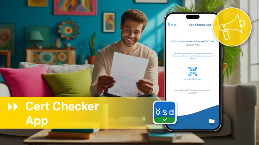 The ÖSD Cert Checker App is now in the apple App Store and in Google Play Store.
